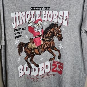 Simply Southern Santa Rodeo Christmas Large Tee